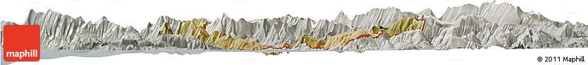 Satellite Horizon Map of Sarandë, lighten, semi-desaturated