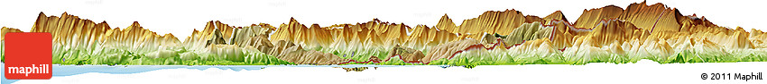 Satellite Horizon Map of Sarandë, physical outside