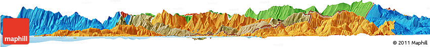Satellite Horizon Map of Sarandë, political outside
