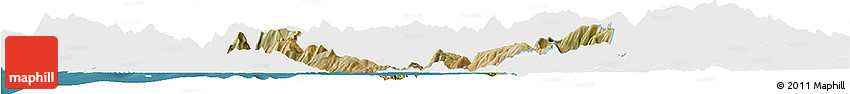 Satellite Horizon Map of Sarandë, single color outside