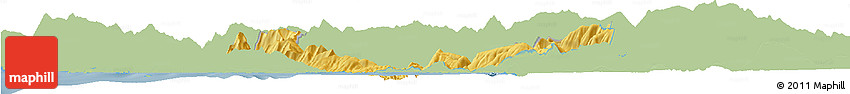 Savanna Style Horizon Map of Sarandë, single color outside