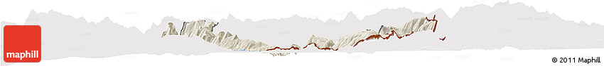 Shaded Relief Horizon Map of Sarandë, cropped outside