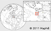 Blank Location Map of Sarandë, within the entire country