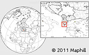 Blank Location Map of Sarandë, highlighted country, within the entire country