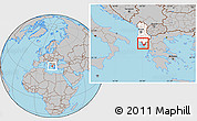 Gray Location Map of Sarandë, highlighted country