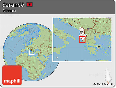 Savanna Style Location Map of Sarandë, highlighted country