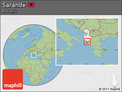 Savanna Style Location Map of Sarandë, highlighted country
