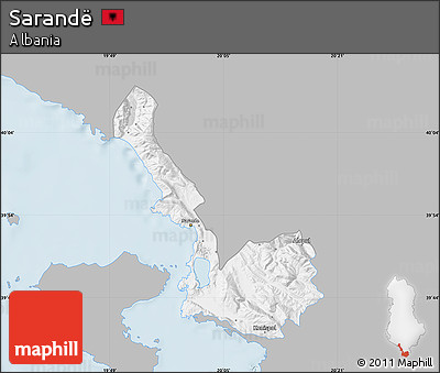 Gray Map of Sarandë, single color outside
