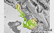 Physical Map of Sarandë, desaturated