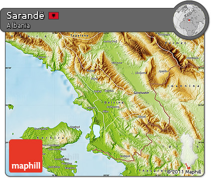 Physical Map of Sarandë