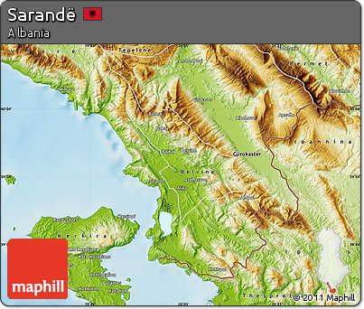 Physical Map of Sarandë