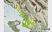 Physical Map of Sarandë, semi-desaturated