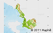 Physical Map of Sarandë, single color outside