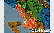 Political Map of Sarandë, darken