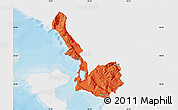 Political Map of Sarandë, single color outside