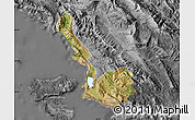 Satellite Map of Sarandë, desaturated