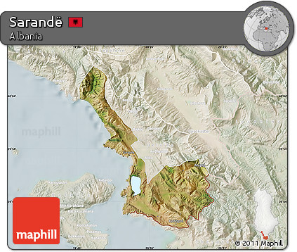 Satellite Map of Sarandë, lighten