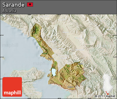 Satellite Map of Sarandë, lighten