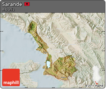 Satellite Map of Sarandë, lighten