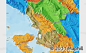 Satellite Map of Sarandë, political outside