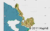 Satellite Map of Sarandë, single color outside