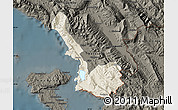 Shaded Relief Map of Sarandë, darken