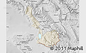 Shaded Relief Map of Sarandë, desaturated