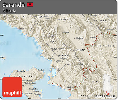 Shaded Relief Map of Sarandë