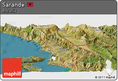 Satellite Panoramic Map of Sarandë