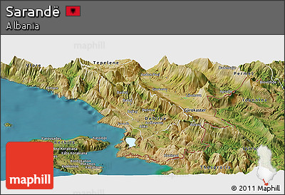 Satellite Panoramic Map of Sarandë
