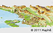 Satellite Panoramic Map of Sarandë, physical outside