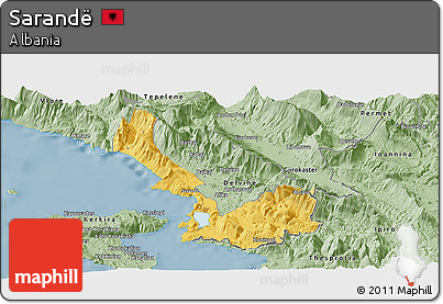 Savanna Style Panoramic Map of Sarandë