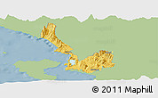 Savanna Style Panoramic Map of Sarandë, single color outside
