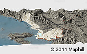 Shaded Relief Panoramic Map of Sarandë, darken