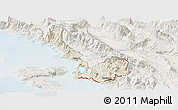Shaded Relief Panoramic Map of Sarandë, lighten