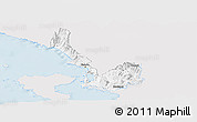 Silver Style Panoramic Map of Sarandë, single color outside