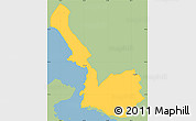 Savanna Style Simple Map of Sarandë, single color outside