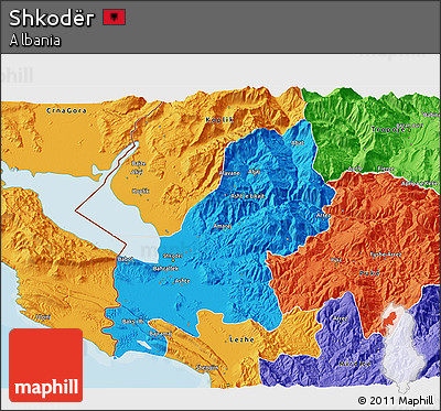 Political 3D Map of Shkodër