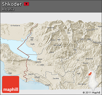 Shaded Relief 3D Map of Shkodër