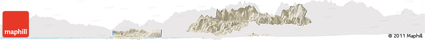 Shaded Relief Horizon Map of Shkodër, single color outside