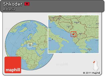 Savanna Style Location Map of Shkodër