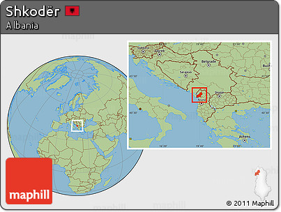 Savanna Style Location Map of Shkodër