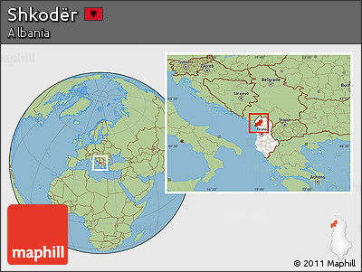 Savanna Style Location Map of Shkodër, highlighted country
