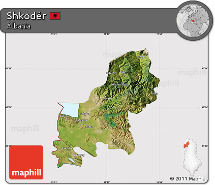 Satellite Map of Shkodër, cropped outside