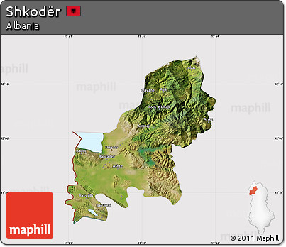 Satellite Map of Shkodër, cropped outside