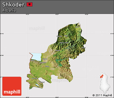 Satellite Map of Shkodër, cropped outside