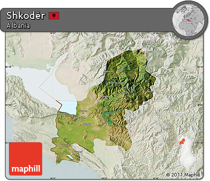 Satellite Map of Shkodër, lighten
