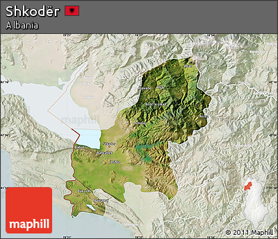 Satellite Map of Shkodër, lighten