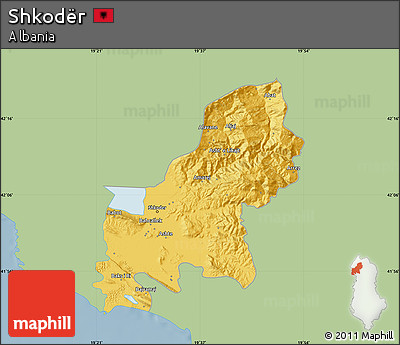 Savanna Style Map of Shkodër, single color outside