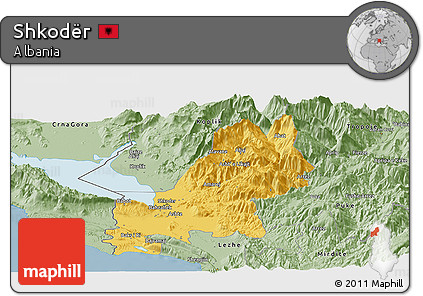 Savanna Style Panoramic Map of Shkodër